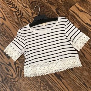 (3/$22) White and Black Crop Top
